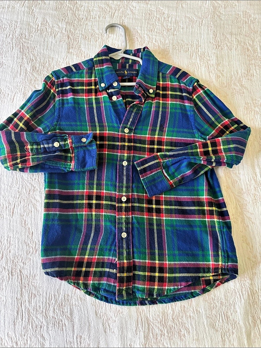 Ralph Lauren Boys Plaid Cotton Flannel Shirt Size 5